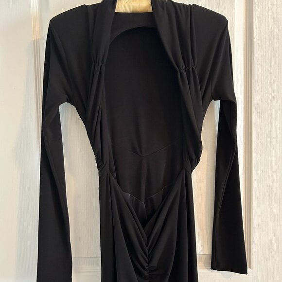 Black Backless Evening Gown – Ruched Fishtail Elegance Sz XS - Picture 10 of 14